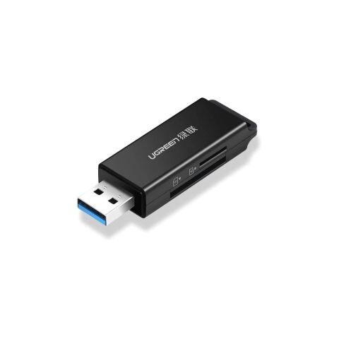 Считыватель флеш-карт Ugreen USB 3.0 to SD/TF CM104 black (40752) - Нулевой остаток (Feed)  - Нулевой остаток (Feed) 