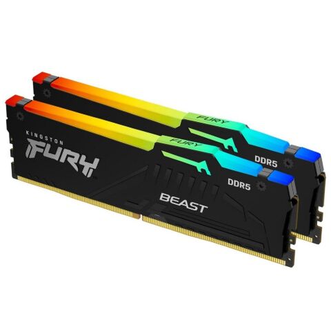 Модуль памяти для компьютера DDR5 16GB (2x8GB) 5200 MHz FURY Beast RGB Kingston Fury (ex.HyperX) (KF552C40BBAK2-16) - Нулевой остаток (Feed) - Нулевой остаток (Feed)