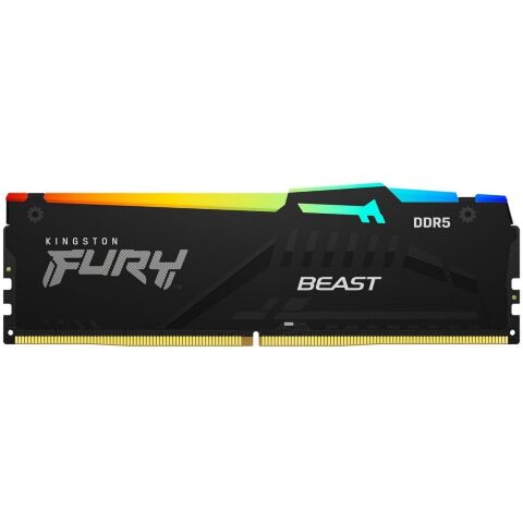 Модуль памяти для компьютера DDR5 16GB (2x8GB) 5200 MHz FURY Beast RGB Kingston Fury (ex.HyperX) (KF552C40BBAK2-16) - Нулевой остаток (Feed) - Нулевой остаток (Feed)