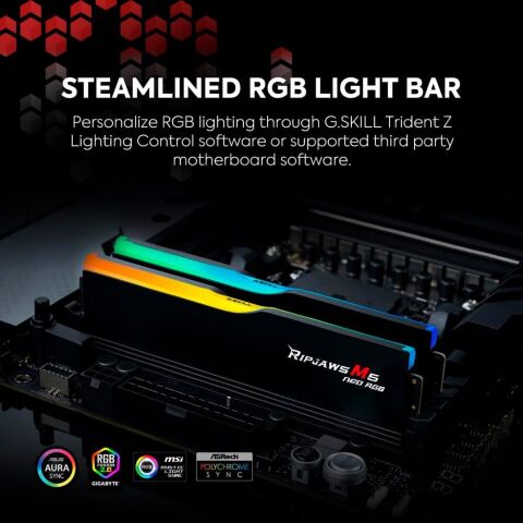 Модуль памяти для компьютера DDR5 32GB (2x16GB) 6000 MHz Ripjaws M5 Neo RGB Matte White G.Skill (F5-6000J3636F16GX2-RM5NRW) - Модули памяти для компьютера - Модули памяти для компьютера