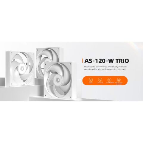 Кулер для корпуса ID-Cooling Вентилятор ID-Cooling AS-120-W Trio (AS-120-W TRIO) - Нулевой остаток (Feed) - Нулевой остаток (Feed)