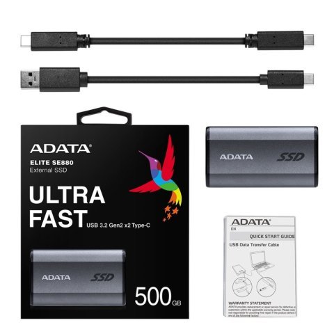 Накопитель SSD USB 3.2 500GB ADATA (AELI-SE880-500GCGY) - Нулевой остаток (Feed)  - Нулевой остаток (Feed) 