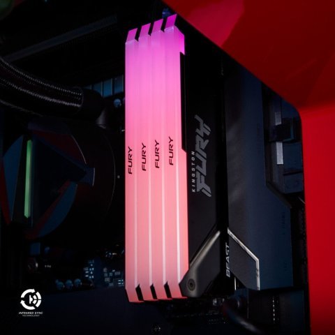 Модуль памяти для компьютера DDR4 16GB 3600 MHz Beast RGB Kingston Fury (ex.HyperX) (KF436C18BB2A/16) - Нулевой остаток (Feed)  - Нулевой остаток (Feed)