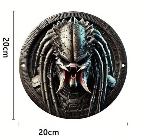 Табличка металлическая алюминиевая 2D Unmasked Predator Хищник 20 см. -   -  