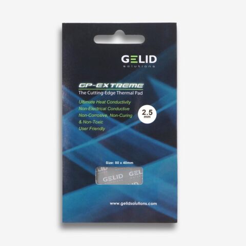 Термопрокладка Gelid Solutions GP-Extreme 80x40x2.5 mm (TP-GP01-F) - Акссесуары к системам охлаждения  - Акссесуары к системам охлаждения 