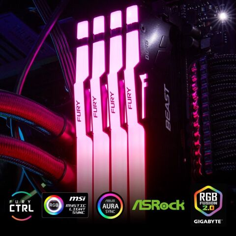 Модуль памяти для компьютера DDR5 32GB 5600 MHz Beast RGB XMP Kingston Fury (ex.HyperX) (KF556C40BBA-32) - Модули памяти для компьютера  - Модули памяти для компьютера 