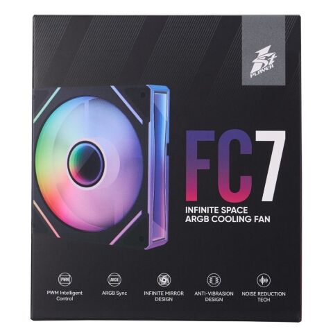 Кулер для корпуса 1stPlayer FC7 Black (FC7-BK-1IN1) - Нулевой остаток (Feed) - Нулевой остаток (Feed)