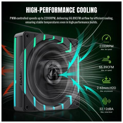 Кулер для корпуса Gamemax Tornado T12 ARGB - Вентиляторы к корпусам  - Вентиляторы к корпусам 