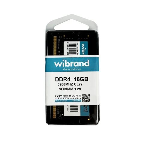 Модуль памяти для ноутбука SoDIMM DDR4 16GB 3200 MHz Wibrand (WI3200DDR4S/16GB) - Модули памяти к ноутбукам  - Модули памяти к ноутбукам 