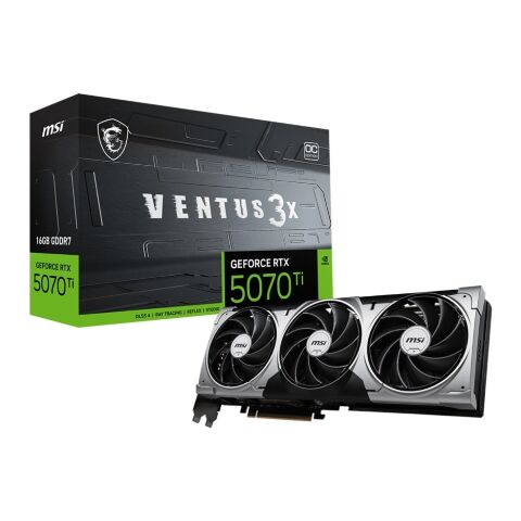 Видеокарта MSI GeForce RTX5070 Ti 16GB VENTUS 3X OC (RTX 5070 Ti 16G VENTUS 3X OC) - Видеокарты  - Видеокарты 