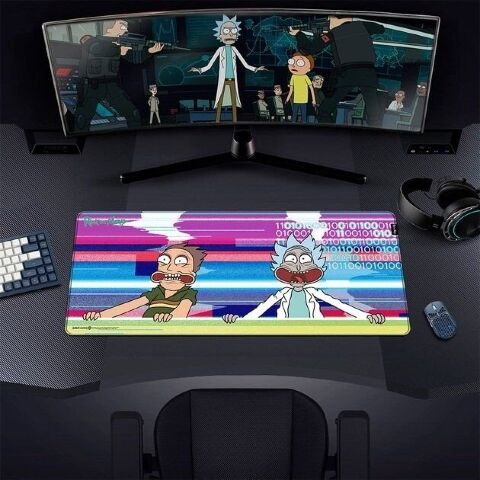 Килимок для миші ігрова поверхня Warner Brothers RICK AND MORTY Glitched Рік і Морті XL (90*42 cm) -   -  