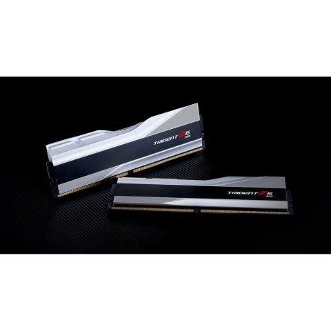 Модуль памяти для компьютера DDR5 32GB (2x16GB) 6000 MHz Trident Z5 RGB Silver G.Skill (F5-6000J4040F16GX2-TZ5RS) - Нулевой остаток (Feed)  - Нулевой остаток (Feed) 