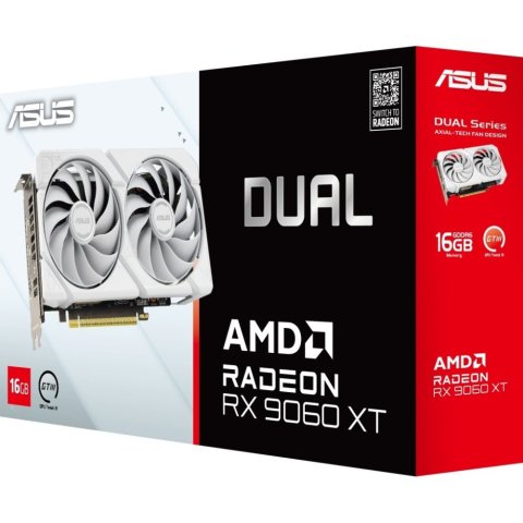 Видеокарта ASUS Radeon RX 9060 XT 16Gb DUAL WHITE OC (DUAL-RX9060XT-16G-WHITE) - Видеокарты  - Видеокарты 