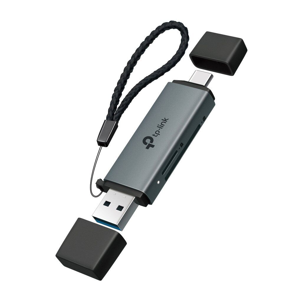 Считыватель флеш-карт TP-Link USB-C + USB 2.0 SD + TF silver (UA430D)