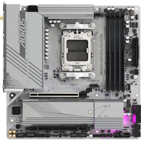 Материнская плата GIGABYTE B650M AORUS ELITE AX ICE (B650M A ELITE AX ICE) - Нулевой остаток (Feed) - Нулевой остаток (Feed)