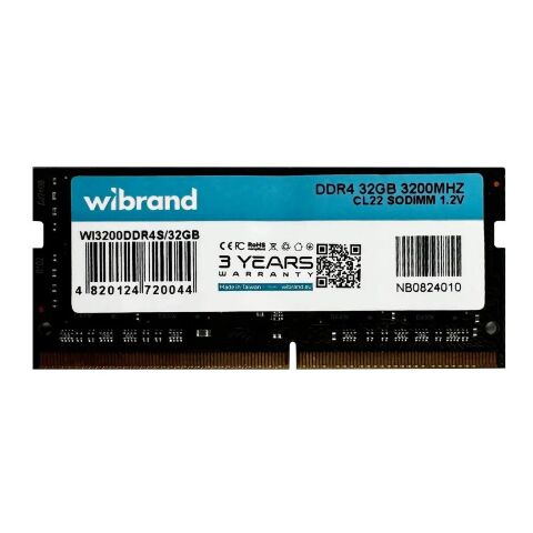 Модуль памяти для ноутбука SoDIMM DDR4 32GB 3200 MHz Wibrand (WI3200DDR4S/32GB) - Нулевой остаток (Feed) - Нулевой остаток (Feed)