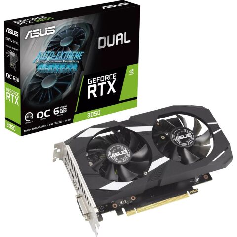 Видеокарта ASUS GeForce RTX3050 6Gb DUAL OC (DUAL-RTX3050-O6G) - Видеокарты  - Видеокарты 