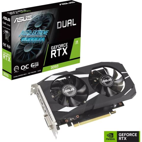 Видеокарта ASUS GeForce RTX3050 6Gb DUAL OC (DUAL-RTX3050-O6G) - Видеокарты  - Видеокарты 