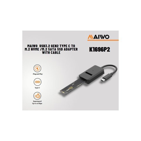 Карман внешний Maiwo M.2 NVMe/SATA SSD combo USB3.2 Gen2 Type-C (K1696P2) - Аксессуары к HDD  - Аксессуары к HDD 