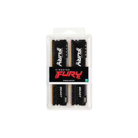 Модуль памяти для компьютера DDR4 16GB (2x8GB) 3600 MHz Fury Beast Black Kingston Fury (ex.HyperX) (KF436C17BBK2/16) - Нулевой остаток (Feed)  - Нулевой остаток (Feed) 