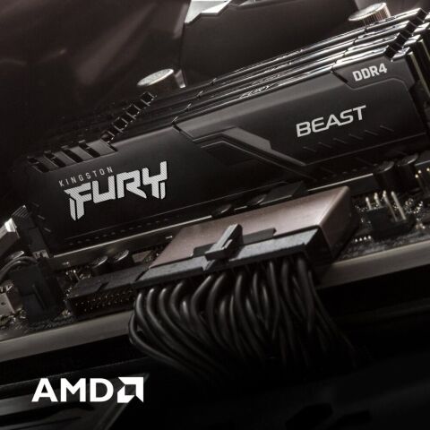 Модуль памяти для компьютера DDR4 16GB (2x8GB) 3600 MHz Fury Beast Black Kingston Fury (ex.HyperX) (KF436C17BBK2/16) - Нулевой остаток (Feed)  - Нулевой остаток (Feed) 