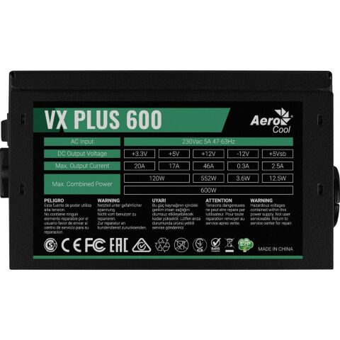 Блок питания AeroCool 600W VX Plus Stealth (ACPN-VS60NEY.12) - Нулевой остаток (Feed) - Нулевой остаток (Feed)