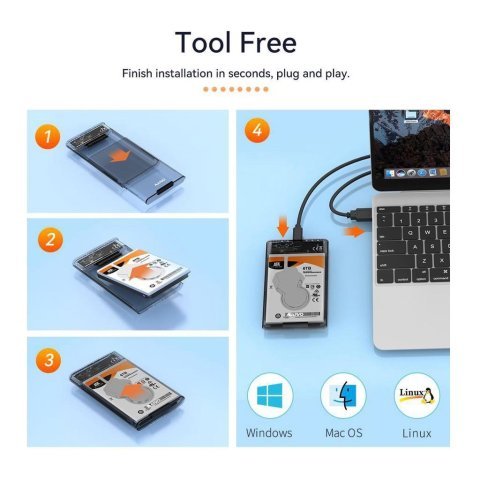 Карман внешний Maiwo 2.5" SATA/SSD HDD - USB3.1 Gen1 Type-C (K2510) - Нулевой остаток (Feed) - Нулевой остаток (Feed)
