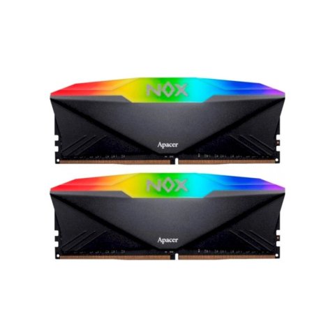 Модуль памяти для компьютера DDR4 16GB (2x8GB) 3200 MHz NOX RGB Black Apacer (AH4U16G32C28YNBAA-2) - Нулевой остаток (Feed)  - Нулевой остаток (Feed)