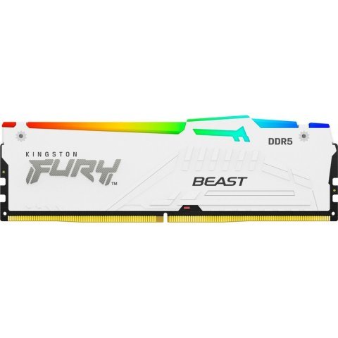 Модуль памяти для компьютера DDR5 32GB 5200 MHz FURY Beast White RGB Kingston Fury (ex.HyperX) (KF552C40BWA-32) - Нулевой остаток (Feed)  - Нулевой остаток (Feed) 