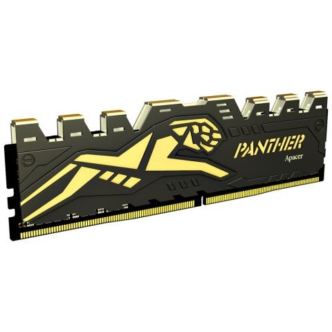 Модуль памяти для компьютера DDR4 8GB 3200 MHz Panther Black/Gold Apacer (AH4U08G32C28Y7GAA-1) - Нулевой остаток (Feed) - Нулевой остаток (Feed)