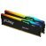 Модуль памяти для компьютера DDR5 16GB (2x8GB) 5200 MHz FURY Beast RGB Kingston Fury (ex.HyperX) (KF552C40BBAK2-16) - Нулевой остаток (Feed)  - Нулевой остаток (Feed) 