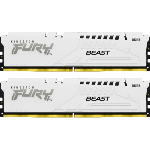 Модуль памяти для компьютера DDR5 32GB (2x16GB) 5600 MHz FURY Beast White Kingston Fury (ex.HyperX) (KF556C40BWK2-32) - Нулевой остаток (Feed) - Нулевой остаток (Feed)