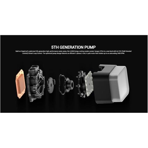 Система жидкостного охлаждения Deepcool LQ360 Black (R-LQ360-BKLSMW-G-1) - Нулевой остаток (Feed) - Нулевой остаток (Feed)