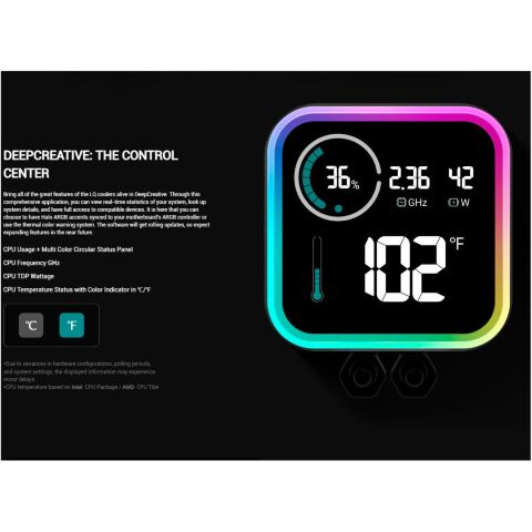 Система жидкостного охлаждения Deepcool LQ360 Black (R-LQ360-BKLSMW-G-1) - Нулевой остаток (Feed) - Нулевой остаток (Feed)