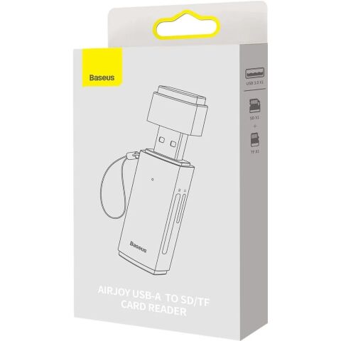 Считыватель флеш-карт Baseus USB to SD/TF gray (WKQX060013) - Кардридеры  - Кардридеры 