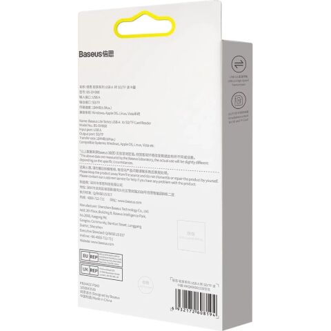 Считыватель флеш-карт Baseus USB to SD/TF gray (WKQX060013) - Кардридеры  - Кардридеры 