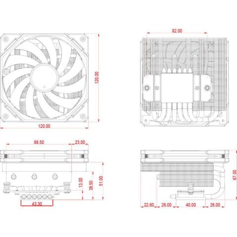 Кулер для процессора ID-Cooling IS-67-XT Black - Нулевой остаток (Feed)  - Нулевой остаток (Feed) 