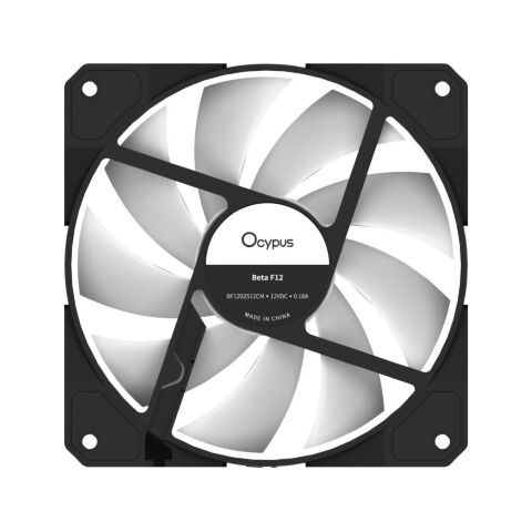 Кулер для корпуса OCYPUS BETA F12 BK ARGB REVERSE BLADE (BETA-F12-BK1AM01X-GL) - Нулевой остаток (Feed) - Нулевой остаток (Feed)