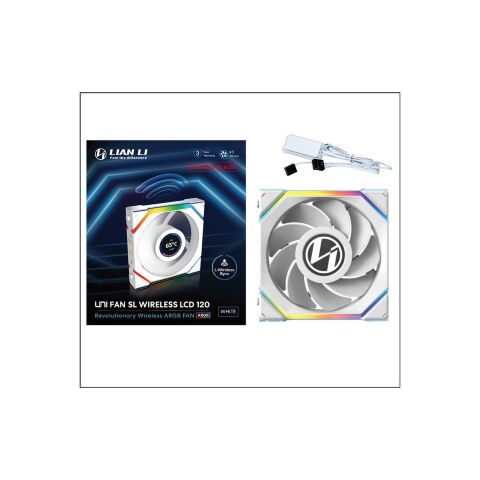 Кулер для корпуса Lian Li Uni Fan SL WIRELESS LCD Reverse, 120-1 (G99.12RSLLCD1W1W.00) - Вентиляторы к корпусам - Вентиляторы к корпусам