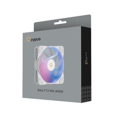 Кулер для корпуса OCYPUS BETA F12 WH ARGB (BETA-F12-WH1AM00X-GL) - Нулевой остаток (Feed) - Нулевой остаток (Feed)