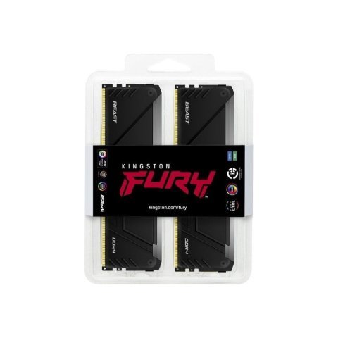 Модуль памяти для компьютера DDR4 16GB (2x8GB) 3200 MHz Beast RGB Kingston Fury (ex.HyperX) (KF432C16BB2AK2/16) - Нулевой остаток (Feed)  - Нулевой остаток (Feed) 