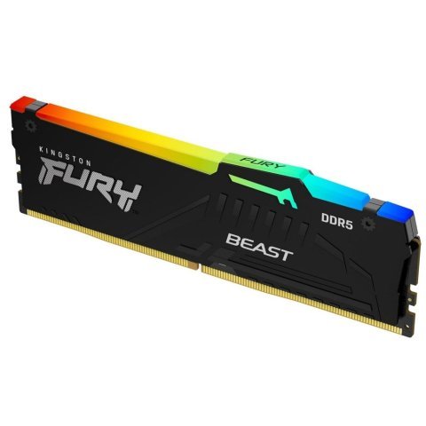 Модуль памяти для компьютера DDR5 16GB 5200 MHz Beast Black RGB Kingston Fury (ex.HyperX) (KF552C40BBA-16) - Нулевой остаток (Feed) - Нулевой остаток (Feed)