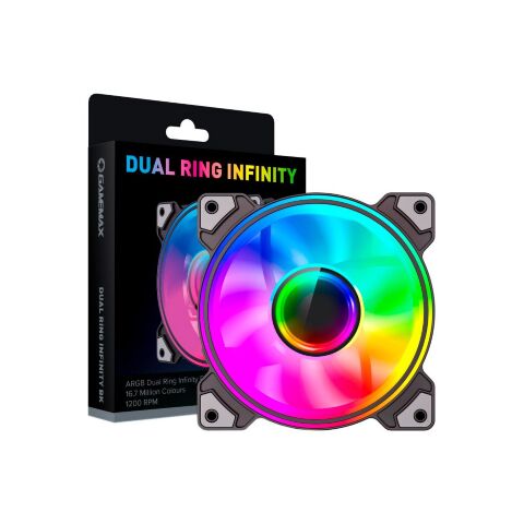 Кулер для корпуса Gamemax Dual Ring Infinity BK - Нулевой остаток (Feed)  - Нулевой остаток (Feed) 