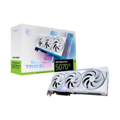 Видеокарта MSI GeForce RTX5070 Ti 16GB GAMING TRIO OC WHITE (RTX 5070 Ti 16G GAMING TRIO OC WHITE) - Нулевой остаток (Feed)  - Нулевой остаток (Feed) 
