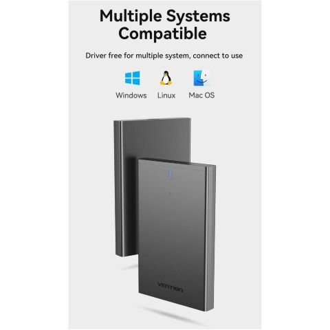 Карман внешний Vention 2.5" HDD/SSD USB 3.0 Micro-B Black (KPAB0) - Аксессуары к HDD - Аксессуары к HDD
