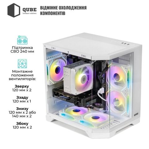 Корпус для ПК Qube CRYSTAL_GWNU3 - Корпуса  - Корпуса 