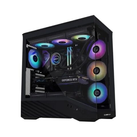 Корпус для ПК Lian Li V100R case with pre-installed four 120mm RGB PWM fan, Black (G99.V100RX.01) - Нулевой остаток (Feed)  - Нулевой остаток (Feed) 