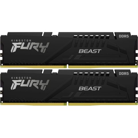 Модуль памяти для компьютера DDR5 64GB (2x32GB) 5600 MHz FURY Beast Black Kingston Fury (ex.HyperX) (KF556C40BBK2-64) - Нулевой остаток (Feed)  - Нулевой остаток (Feed) 