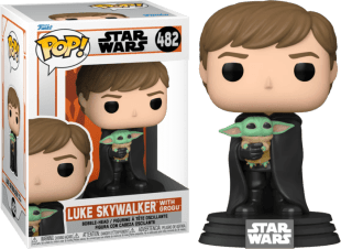 Фигурка Funko Star Wars Mandalorian Luke Skywalker with Grogu Фанко Мандалорец Люк Грогу 482