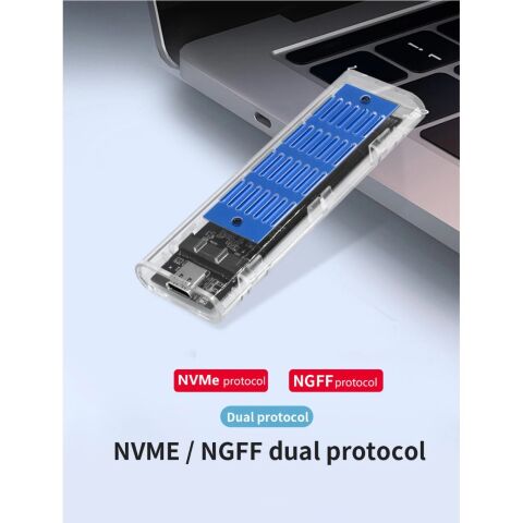 Карман внешний Dynamode M.2 SSD NVMe/SATA combo ч-з USB3.2 GEN2 Type-C (DM-CAD-SSD09) - Аксессуары к HDD - Аксессуары к HDD